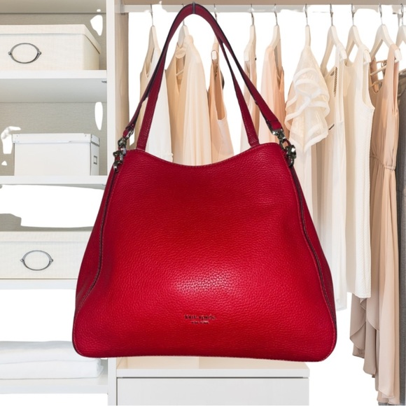 Kate Spade New York Hailey Medium Red Leather Shoulder Bag - Picture 1 of 8